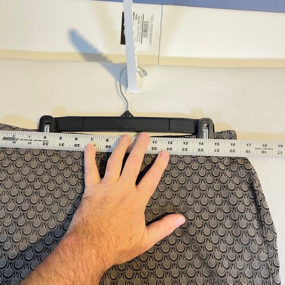 Alfani Ankle Pants Woman's 10 (9" Rise) Brown Geometric Tear Drops Elastic Waist - Picture 9 of 14